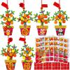 Winlyn 24 Sets Chinese New Year Decorations DIY Potted Orange Tree Money Tree Ornaments Craft Kits Foam Stickers Arts Crafts for Kids 2026 Horse Year Classroom Activities Party Favors Gift Exchange