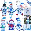 Winlyn 24 Sets Winter Decorations DIY Polar Bear Ornaments Christmas Craft Kits Foam Polar Bear with Snowflake Foam Stickers for Kids Holiday Seasonal Gift Home Classroom Activities Party Favors