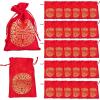 Winlyn 32 Pcs Chinese Lucky Bags Red Fu Good Luck Bags Decoration for Asian Vietnamese Tet Wealth Health Success Chinese Lunar New Year 2026 Year of the Horse Decor
