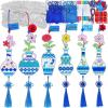 Winlyn 36 Sets Chinese New Year Decorations DIY Chinese Ming Vase with Flower Ornaments Craft Kits Paintable Paper Blue and White Ming Vase Crafts for Kids Asian Classroom Activities Party Favors