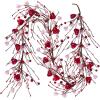 Winlyn 5.2′ Valentine’s Day Garland Red Heart and Berry Burgundy Berry Pip Artificial Garland Decorations for Spring Wedding Valentine Fireplace Mantel Table Décor (Red)(Red Pink)