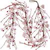 Winlyn 5.2′ Valentine’s Day Garland Red Heart and Berry Burgundy Berry Pip Artificial Garland Decorations for Spring Wedding Valentine Fireplace Mantel Table Décor (Red)(Pink)