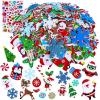 Winlyn 522 Pcs Bulk Assorted Christmas Stickers Christmas Crafts Foam Self-Adhesive Santa Reindeer Snowman Stickers Embellishment Winter Crafts for Kids Holiday Craft Projects Classroom Activities