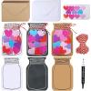 Winlyn 60 Sets DIY Paper Heart in Jar Cards and Envelopes Stickers 3 Styles of Blank Die-cut Jar Cardstock Note Cards with Assorted Love Hearts Stickers for Mother’s Day Valentine’s Day Greeting