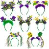 Winlyn 128 Pcs Mardi Gras Accessories Set Bulk Party Favors Supplies Mardi Gras Beads Necklaces Coins Head Boppers Bracelets Tattoos Purple Green Gold for Mardi Gras Masquerade Parade Décor