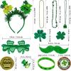 Winlyn Bulk St. Patrick’s Day Novelty Jewelry Assortment St. Pat’s Party Favors Supplies Shamrock Necklace Coins Head Bopper Bracelet Tattoo Mustaches Accessories for St. Patty’s Day Irish Party Decor