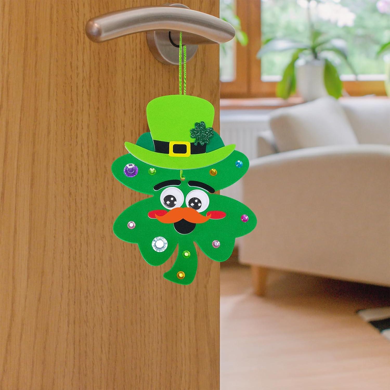 image:imageWinlyn 27 Sets St Patricks Day Decorations Lucky Shamrock Ornaments DIY St Pats Craft Kits FourLeaf Clover Irish Lucky Shamrock Foam Stickers for Kids Party Classroom Home Activities Art Project