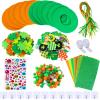 12 Sets St. Patrick’s Day Shamrock Wreath Sign Decorations Foam St. Patrick’s Day Craft Kits Lucky Shamrock Four-Leaf Clover Rainbow Foam Stickers for Kids Party Favors Classroom Activity Art Project