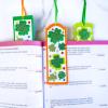 Winlyn 24 Sets St. Patrick’s Day Decorations DIY 3D Shamrock Bookmark Craft Kits Blank Foam Bookmarks Lucky Shamrock Four Leaf Clover Stickers for Kids Reading Gifts Classroom Activities Art Projects