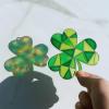 Winlyn 27 Sets St. Patrick’s Day Shamrock Suncatchers Ornaments Decorations DIY Window Paint Art Suncatchers St. Pat’s Craft Kits Lucky Four-Leaf Clover Sun Catchers for Kids Party Classroom Activity