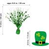 Winlyn 3 Pcs St. Patrick’s Day Shamrock Spray Centerpieces Green Metallic Foil Shamrock Centerpieces Gleam ‘N Burst Centerpieces Balloon Weight Centerpieces for St. Patty’s Day Party Table Decorations(11.8″ in height)