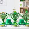 Winlyn 3 Pcs St. Patrick’s Day Shamrock Spray Centerpieces Green Metallic Foil Shamrock Centerpieces Gleam ‘N Burst Centerpieces Balloon Weight Centerpieces for St. Patty’s Day Party Table Decorations(11.8″ in height)