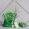Winlyn 3 Pcs St. Patrick’s Day Shamrock Spray Centerpieces Green Metallic Foil Shamrock Centerpieces Gleam ‘N Burst Centerpieces Balloon Weight Centerpieces for St. Patty’s Day Party Table Decorations(11.8″ in height)