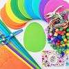 Winlyn 32 Sets Easter Craft Kits DIY Egg Ornaments Decoration Art Sets Assorted Foam Egg Ornaments Spring Foam Stickers for Kids Classroom Activities Party Favors Art Project