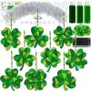 Winlyn 27 Sets St. Patrick’s Day Shamrock Suncatchers Ornaments Decorations DIY Window Paint Art Suncatchers St. Pat’s Craft Kits Lucky Four-Leaf Clover Sun Catchers for Kids Party Classroom Activity