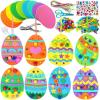 Winlyn 32 Sets Easter Craft Kits DIY Egg Ornaments Decoration Art Sets Assorted Foam Egg Ornaments Spring Foam Stickers for Kids Classroom Activities Party Favors Art Project