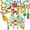 Supla 30 pcs Fiesta Hanging Swirl Decorations Mexican Fiesta Cinco De Mayo Party Swirls Hanging Swirl Streamers Foil Hanging Ceiling Décor for Ceiling Spiral Decorations Party Backdrops