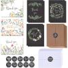 Winlyn 150 Sets Bulk Blank Thank You Cards with Envelopes Stickers Assortment 6 Design of Chalkboard Floral Watercolor Wildflower Thank You Greeting Cards Note Cards for Wedding Bridal Baby Shower