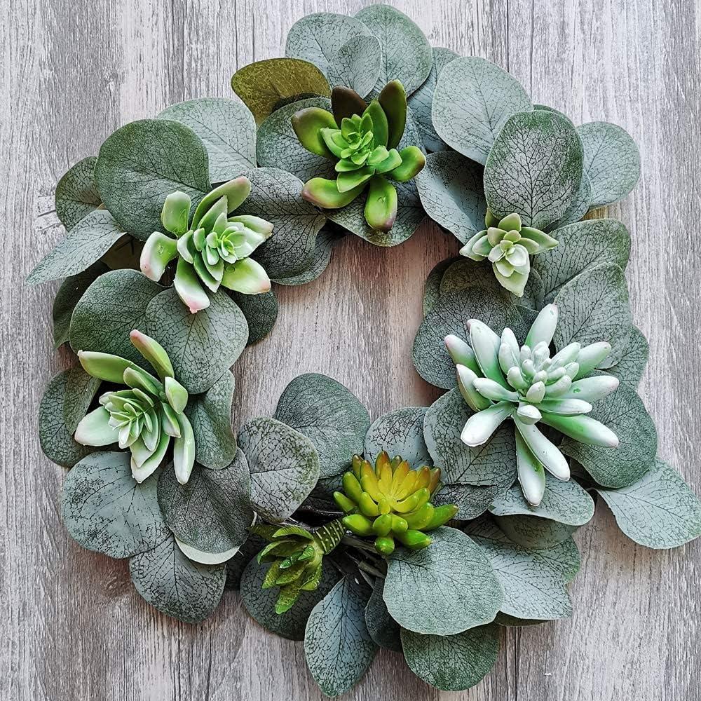 image:image18 Pcs Fake Eucalyptus Leaves Stems Bulk Artificial Oval Eucalyptus Leaves Branches with Seeds in Grey Green for Wedding Holiday Greenery Decoration Indoor Floral Vase Bouquet Centerpiece ArrangementGreen