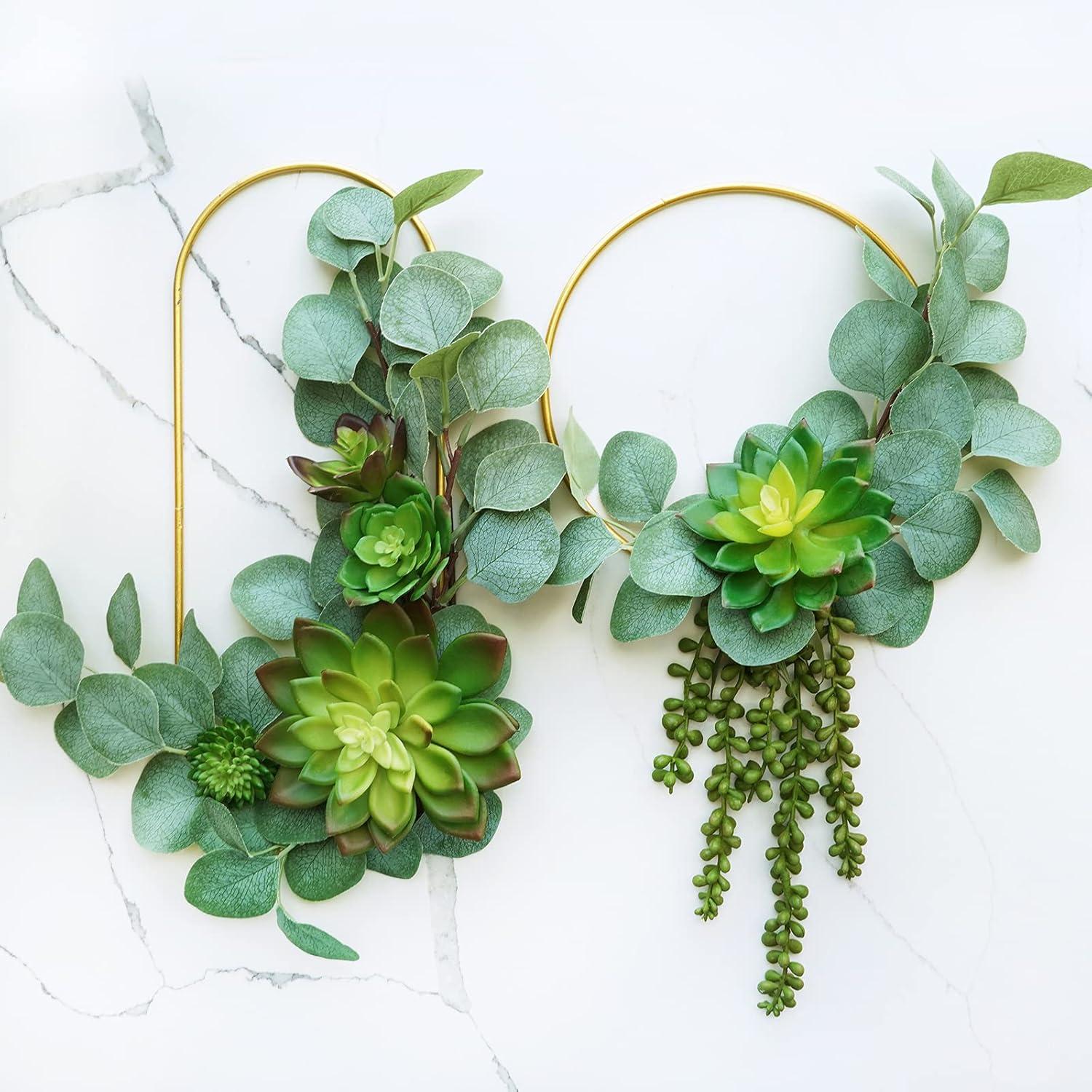 image:image18 Pcs Fake Eucalyptus Leaves Stems Bulk Artificial Oval Eucalyptus Leaves Branches with Seeds in Grey Green for Wedding Holiday Greenery Decoration Indoor Floral Vase Bouquet Centerpiece ArrangementGreen