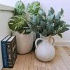 18 Pcs Fake Eucalyptus Leaves Stems Bulk Artificial Oval Eucalyptus Leaves Branches with Seeds in Grey Green for Wedding Holiday Greenery Decoration Indoor Floral Vase Bouquet Centerpiece Arrangement(Frosted Green With White Seeds)