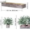 Winlyn 3 Pack Potted Plants Artificial Eucalyptus Boxwood Fern Greenery in Pots with Wood Planter Box for Farmhouse Cabinets Bath Table Bathrooms Mantle