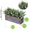 Winlyn Faux Eucalyptus Plants in Rustic Rectangular Wood Planter Box Artificial Eucalyptus Greenery Arrangement Potted Plant in Dusty Green for Wedding Centerpiece Office Room Table Windowsill Décor