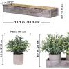 Winlyn Set of 3 Mini Artificial Potted Plants Faux Seeded Boxwood Greenery Arrangement with Wood Planter Box for Indoor Office Apartment Wedding Tabletop Decorations 8.5″ Tall
