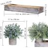 Winlyn Set of 3 Mini Potted Artificial Eucalyptus Plants Faux Rosemary Plant Assortment with Wood Planter Box for Indoor Office Desk Apartment Wedding Tabletop Greenery Decorations 8.7″ Tall