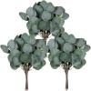18 Pcs Fake Eucalyptus Leaves Stems Bulk Artificial Oval Eucalyptus Leaves Branches with Seeds in Grey Green for Wedding Holiday Greenery Decoration Indoor Floral Vase Bouquet Centerpiece Arrangement(Green)