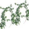 Supla 2 Pack 11.4′ Silk Hanging Willow Jungle Leaves Greenery Vines Garland Fake Willow Twigs String in Green for Indoor Outdoor Wedding Decor Jungle Party Crowns Wreath