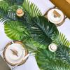 Winlyn 13 Pcs Assorted Artificial Tropical Leaves Set Decorative Real Touch Faux Monstera and Palm Leaves with Stems for Luau Hawaiian Safari Beach Jungle Tiki Theme Party Summer Wedding Home Décor