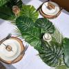 Winlyn 15 Pcs Assorted Artificial Tropical Leaves Set Decorative Real Touch Faux Tropical Monstera and Palm Leaf with Stems for Hawaiian Luau Safari Beach Jungle Tiki Party Summer Wedding Home Décor