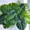 Winlyn 27 Pcs Assorted Faux Tropical Leaf Stems Set Decorative Real Touch Artificial Monstera and Palm Leaves Greenery for Jungle Hawaiian Luau Safari Beach Tiki Theme Party Summer Wedding Home Décor