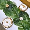 Winlyn 27 Pcs Assorted Faux Tropical Leaf Stems Set Decorative Real Touch Artificial Monstera and Palm Leaves Greenery for Jungle Hawaiian Luau Safari Beach Tiki Theme Party Summer Wedding Home Décor