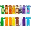 Winlyn 32 Sets Jungle Animal Crafts Kits DIY Jungle Safari Zoo Wild Animal Bookmarks Decorations Art Set Tiger Lion Zebra Foam Stickers for Kids Party Favors Classroom Activities Reading Rewards