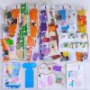 Winlyn 32 Sets Jungle Animal Crafts Kits DIY Jungle Safari Zoo Wild Animal Bookmarks Decorations Art Set Tiger Lion Zebra Foam Stickers for Kids Party Favors Classroom Activities Reading Rewards