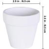 Winlyn 60 Pcs White Terra Cotta Pot – 2.5 Inch Tiny Mini Clay Pots with Drainage Holes Flower Nursery Terra Cotta Pots for Succulent Plants, Crafts, Wedding Baby Shower Favor