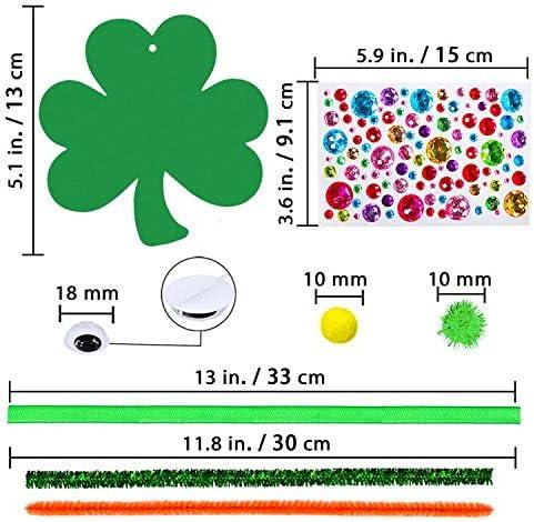 image:image36 Sets St Patricks Day Irish Lucky Shamrock Ornaments Decorations DIY St Patricks Day Craft Kits Foam Shamrock FourLeaf Clover Shaped Ornaments for Kids Classroom Activity Luck Gift Art Project