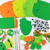 24 Sets St. Patrick’s Day Decorations Owl Shamrock Ornaments DIY St. Pat’s Craft Kits Assorted Owl Four-Leaf Clover Irish Lucky Shamrock Foam Stickers for Kids Classroom Home Activity Gift Art Project