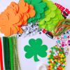 36 Sets St. Patrick’s Day Irish Lucky Shamrock Ornaments Decorations DIY St. Patrick’s Day Craft Kits Foam Shamrock Four-Leaf Clover Shaped Ornaments for Kids Classroom Activity Luck Gift Art Project