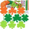 36 Sets St. Patrick’s Day Irish Lucky Shamrock Ornaments Decorations DIY St. Patrick’s Day Craft Kits Foam Shamrock Four-Leaf Clover Shaped Ornaments for Kids Classroom Activity Luck Gift Art Project
