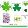 Winlyn 24 Sets St. Patrick’s Day Shamrock Ornaments Decorations DIY St. Pat’s Craft Kits Assorted Foam Lucky Shamrock Four-Leaf Clover Stickers for Kids Classroom Activities Party Favors Art Project