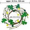 Winlyn 4 Pcs St. Patrick’s Candle Ring Lucky Shamrock Candle Wreath Rings Green Clover and Berry Wreaths 9.5″ for Spring Irish St. Patrick’s Day Wedding Kitchen Cabinet Wall Window Front Door Decor