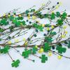 Winlyn 5.2 Ft Artificial St. Patrick’s Day Garland Lucky Shamrock and Berry Garland Green Clover Decorative Garland for Spring St Patrick’s Day Party Irish Wedding Decoration Mantel Table Centerpiece