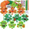 36 Sets St. Patrick’s Day Irish Lucky Shamrock Ornaments Decorations DIY St. Patrick’s Day Craft Kits Foam Shamrock Four-Leaf Clover Shaped Ornaments for Kids Classroom Activity Luck Gift Art Project