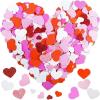 600 Pcs 3 Sizes 4 Colors Assorted Heart Stickers Self Adhesive Foam Hearts Valentine Heart Shaped Decals in Glitter and Matte Red Pink White Light Pink for Valentine’s Day Crafts Décor