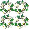 Winlyn 4 Pcs St. Patrick’s Candle Ring Lucky Shamrock Candle Wreath Rings Green Clover and Berry Wreaths 9.5″ for Spring Irish St. Patrick’s Day Wedding Kitchen Cabinet Wall Window Front Door Decor