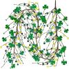 Winlyn 5.2 Ft Artificial St. Patrick’s Day Garland Lucky Shamrock and Berry Garland Green Clover Decorative Garland for Spring St Patrick’s Day Party Irish Wedding Decoration Mantel Table Centerpiece