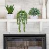 Winlyn 3 Pcs Small Artificial Succulent Plants in Pots Faux Aloe Hops String of Pearls with White Geometric Planters Pots for Desk Table Centerpiece Shelf Windowsill Office Home Indoor Outdoor Decor